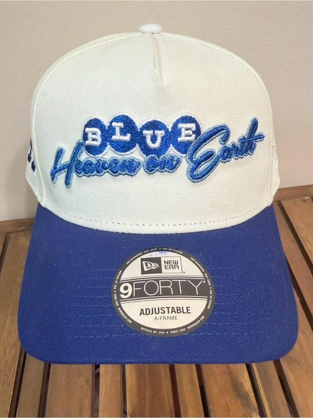 New Era White and Blue "Blue Heaven on Earth" 9FORTY Adjustable Cap